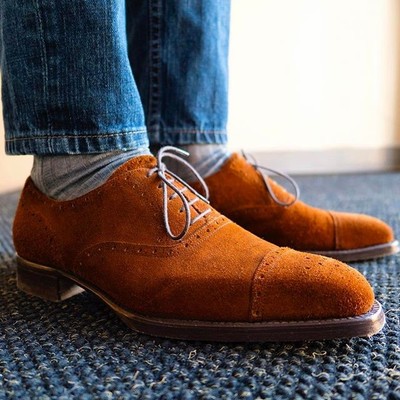 suede cap toe oxford