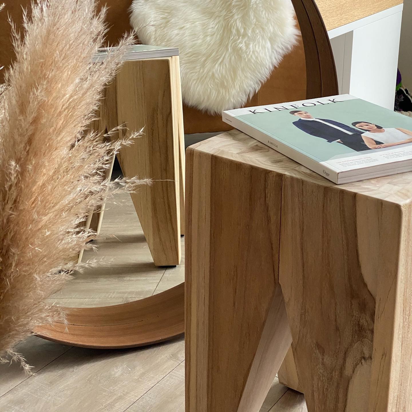 Natural Teak Wood Outdoor Stool | Tana | Article