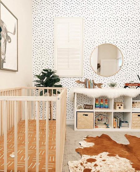 mustard mudcloth crib sheet