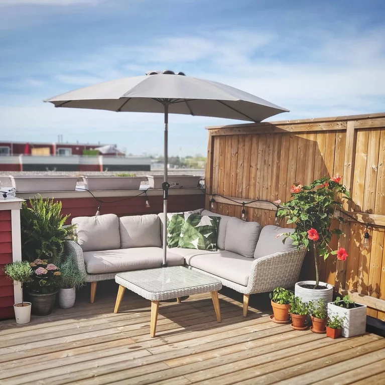 Umbrella Light Grey Garden Chairs Light Gray Fabric Outdoor Patio