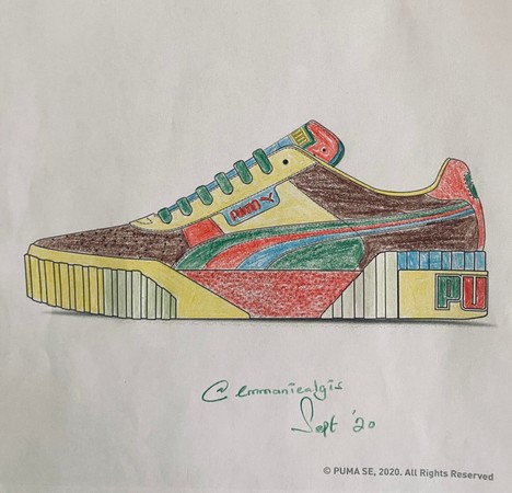 puma shoes drawing