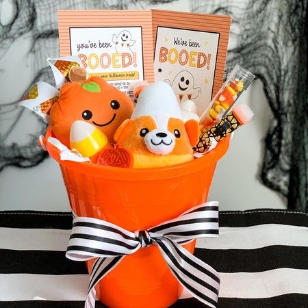candy corn corgi plush