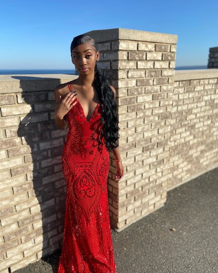 Salma Formal Sequin Scroll Print Dress 