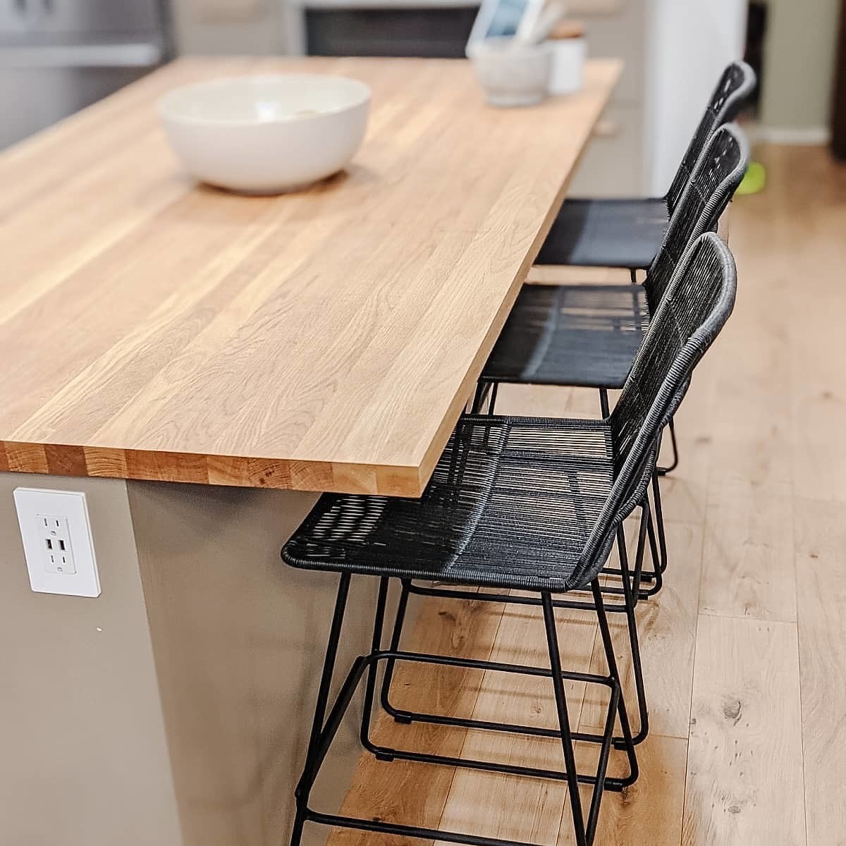 Steel Framed Ember Black Woven Rope Bar Stool | Zina | Article