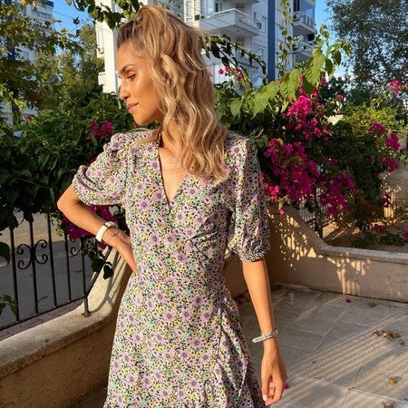 Lila overslag jurk Loavies