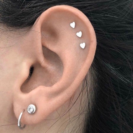 Heart Threaded Stud Earring | MARIA TASH