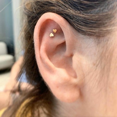 Heart Threaded Stud Earring | MARIA TASH