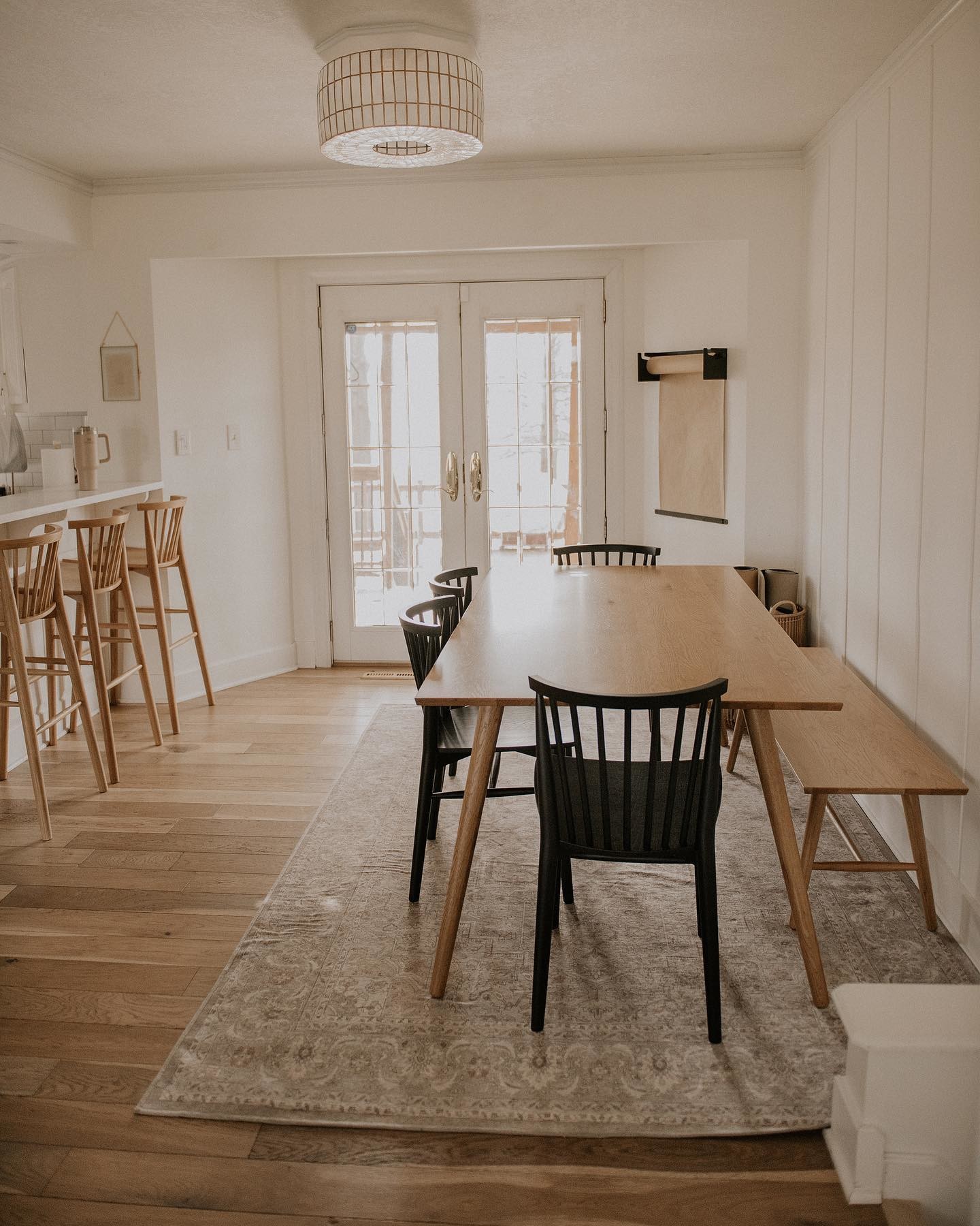 Light Oak Wood Bar Stool, Japandi Style | Rus | Article