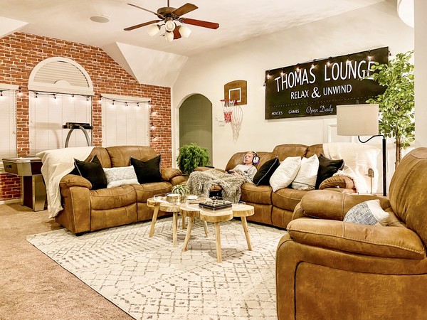 Cindy Crawford Alpen Ridge Silt Brown Microfiber Stationary