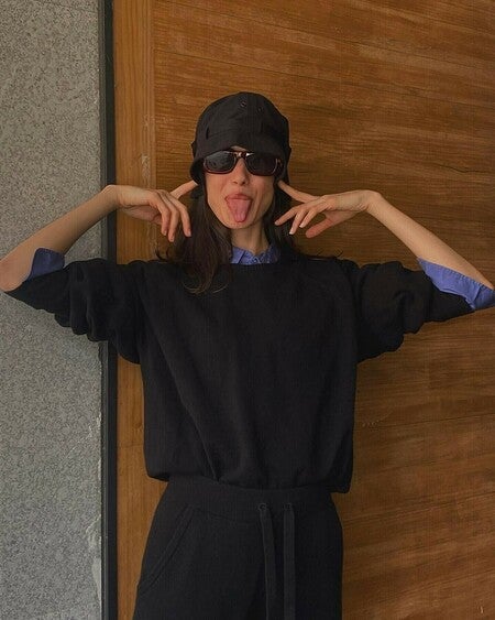 Cashmere Jet Set Crew - Black