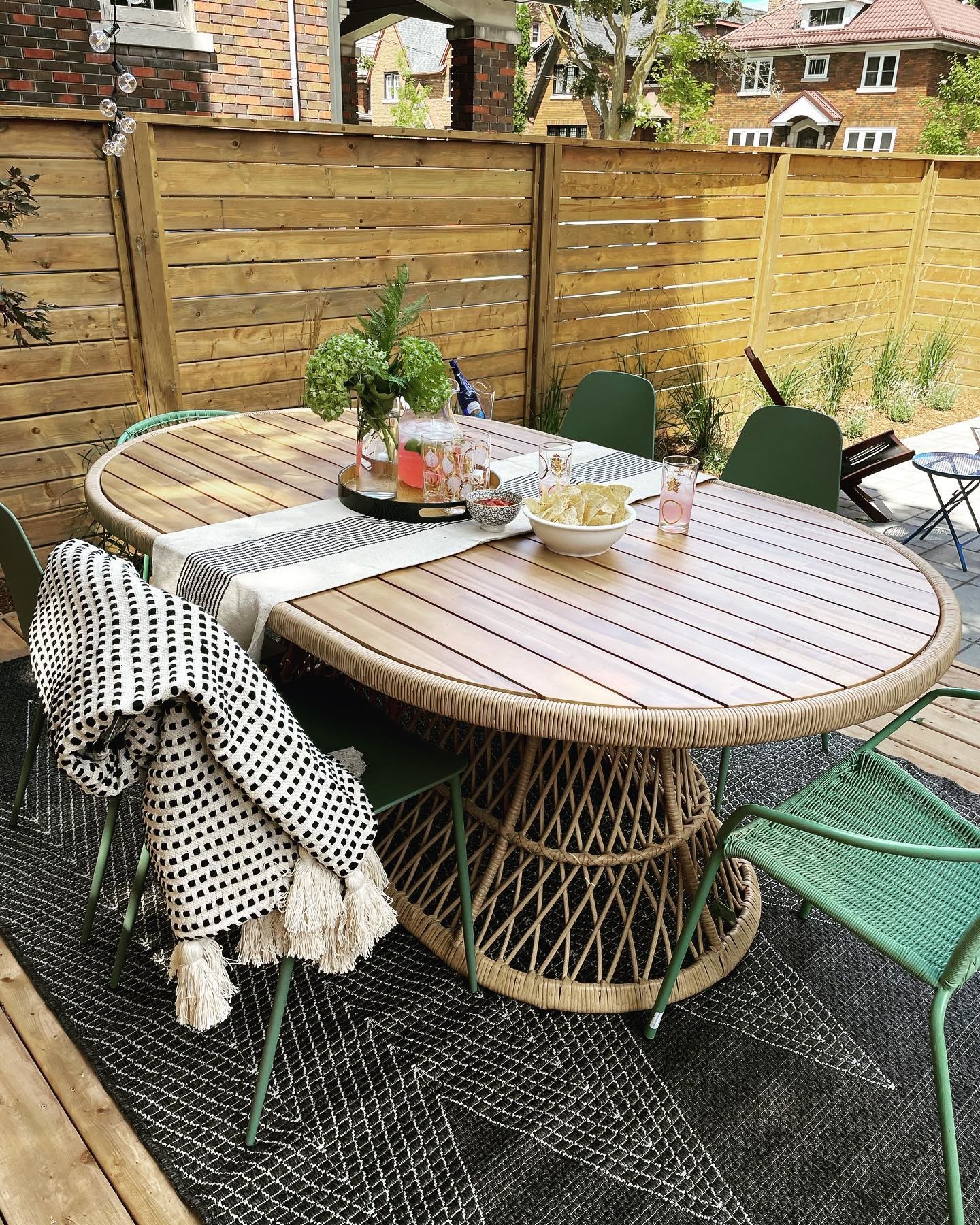 Calliope Oval Acacia & Wicker Outdoor Dining Table | Article Calliope Oval Acacia & Wicker Outdoor Dining Table | Article