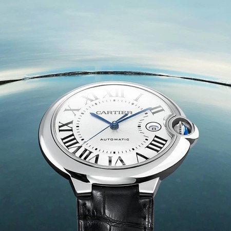 Ballon bleu montre Cartier Argenté en Acier - 39822881