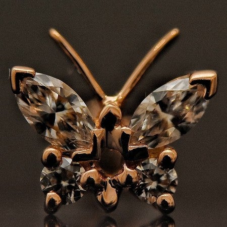 Maria Tash ダイヤモンド バタフライ ピアス Diamond Marquise Butterfly Threaded Stud Earring | MARIA TASH