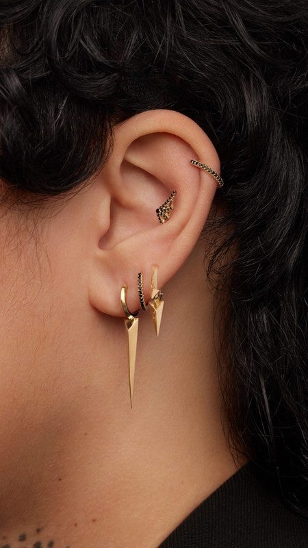 Black Diamond Web Threaded Stud Earring | MARIA TASH