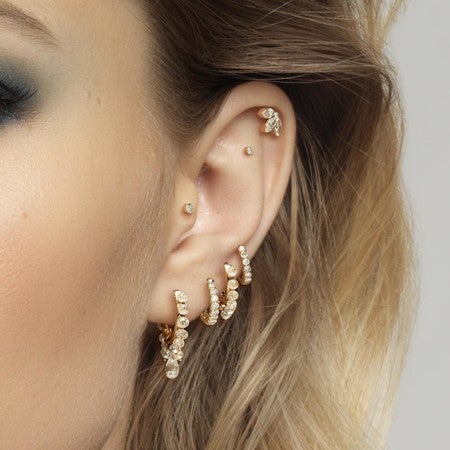 Diamond Coronet Hoop Earring | MARIA TASH