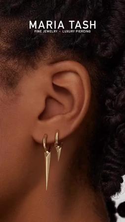 Faceted Single Short Spike Hoop Earring | MARIA TASH