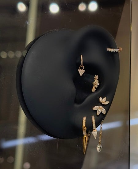 Triple Long Spike Diamond Eternity Hoop Earring | MARIA TASH