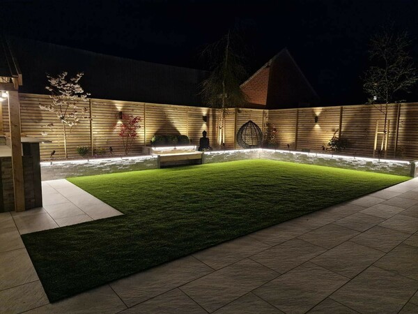 image by sms_electrical_services containing backyard, grass, night, light, yard