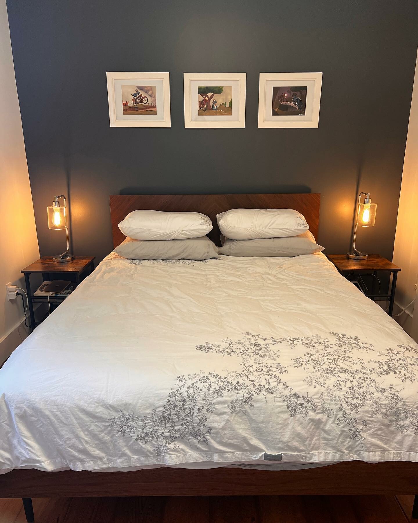 Walnut Queen-sized Wood Bed Frame w/ Headboard | Nera | Article