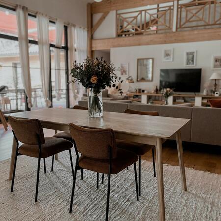 Vander - Lot de 2 chaises en tissu et métal