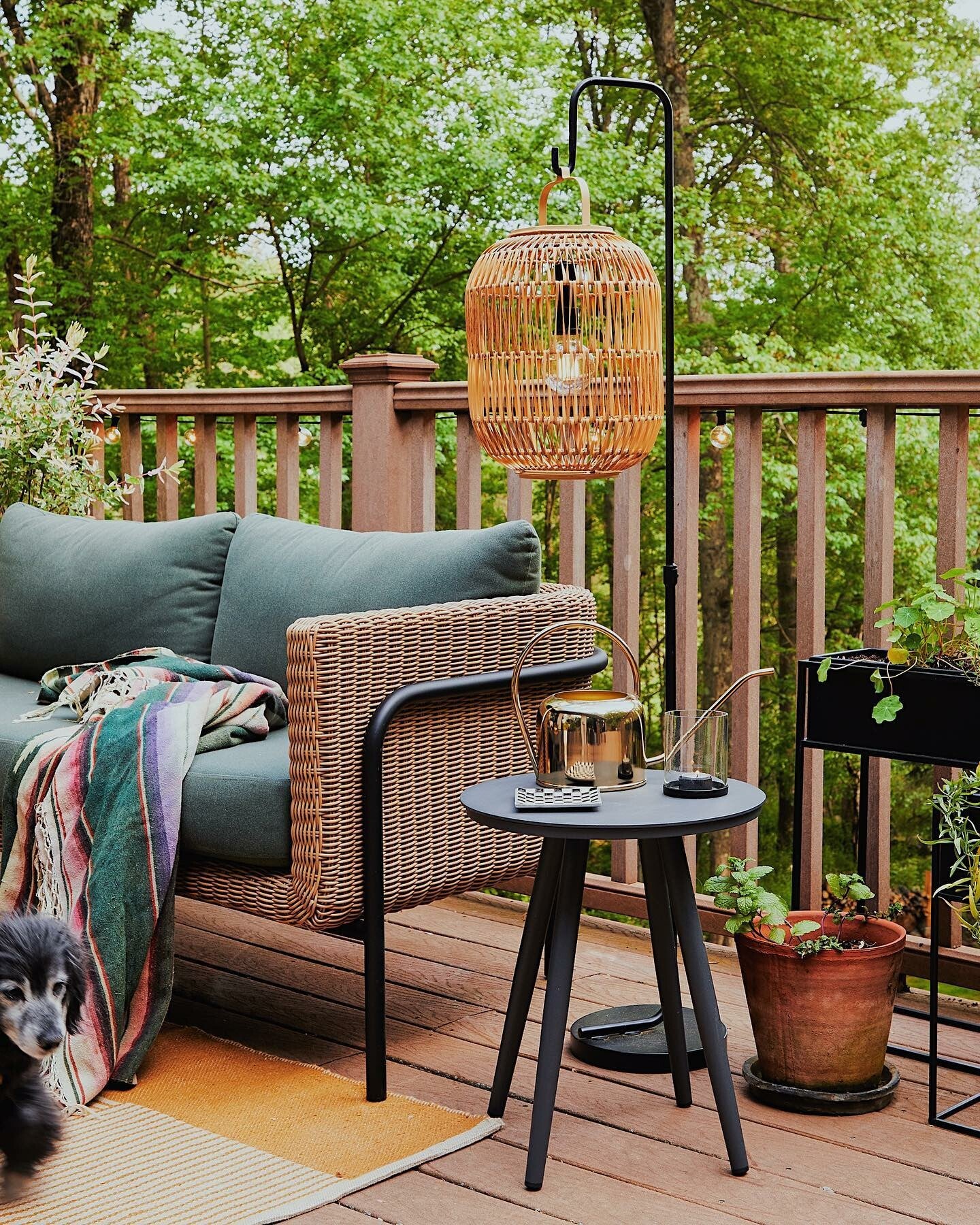 Aby Dravite Green Fabric & Resin Wicker Outdoor Loveseat | Article