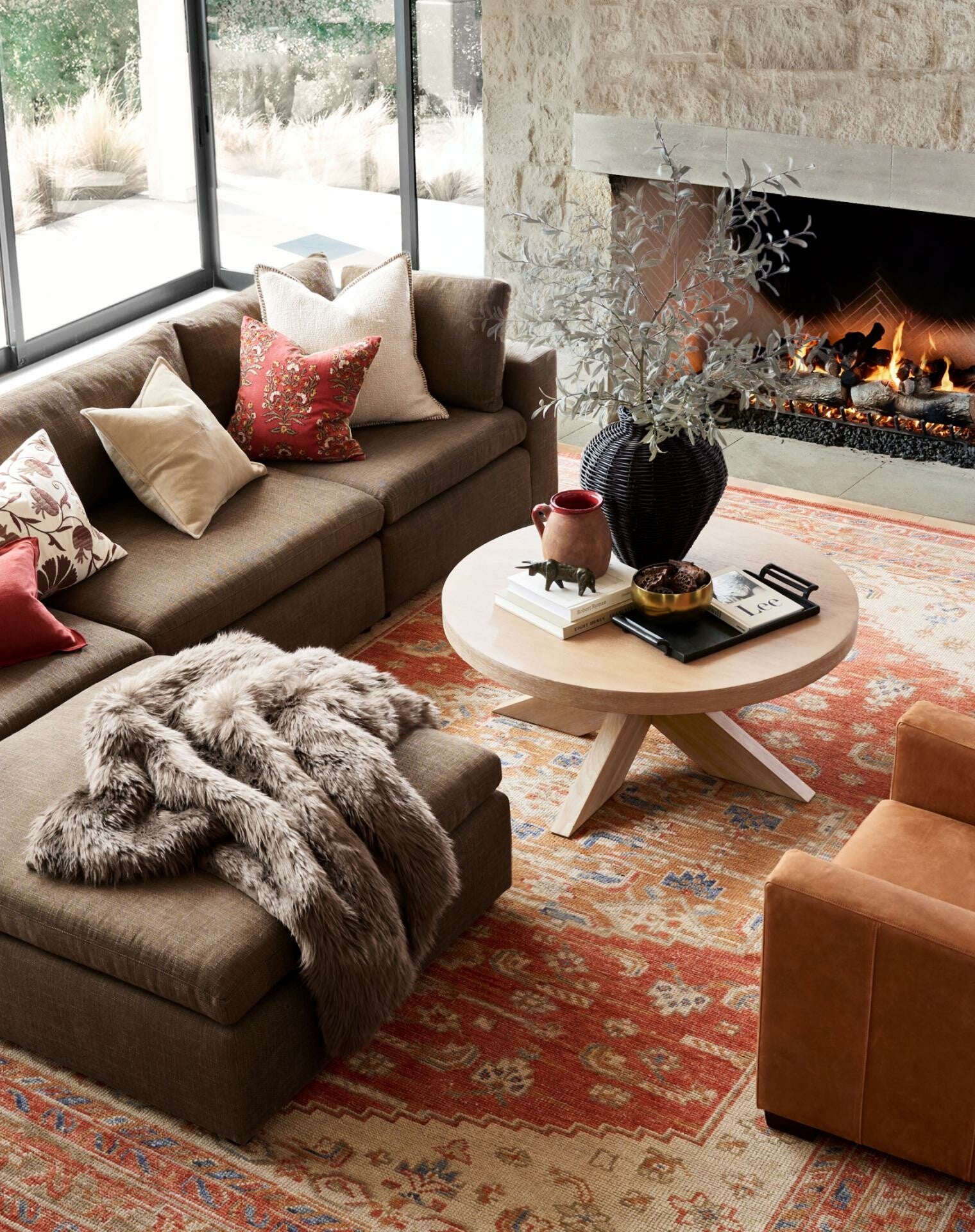 image by Pottery Barn containing Brown, Furniture, Couch, Comfort, Interior design