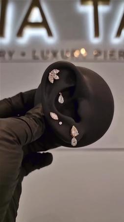 Diamond Pear Stud Earring | MARIA TASH