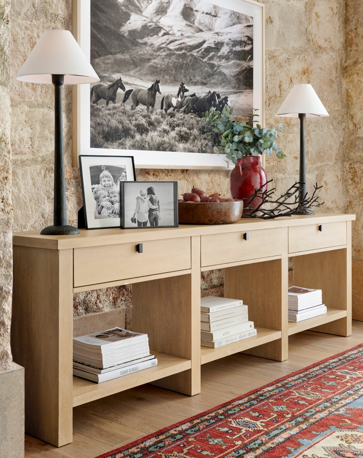 image by Pottery Barn containing Plant, Furniture, White, Shelf, Shelving