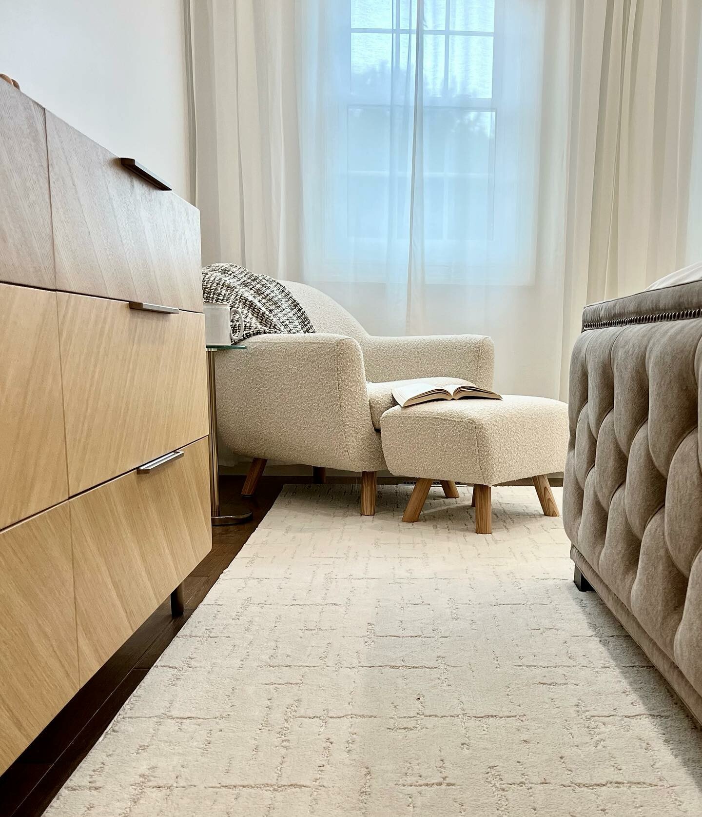 Dover Gray Bouclé Square Fabric Ottoman | Gabriola | Article