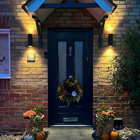 image by tfnewbuild containing door, pumpkin, entrance, blue, decorate