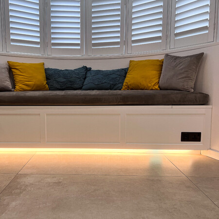 image by grovewoodjoinery containing pillow, window, couch, light, room