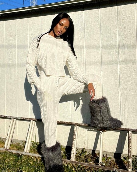 Cable Knit Winter Bliss Hoodie - Ivory | Alo Yoga