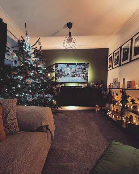 image by into.the.hive containing christmas tree, living room, christmas, couch, television