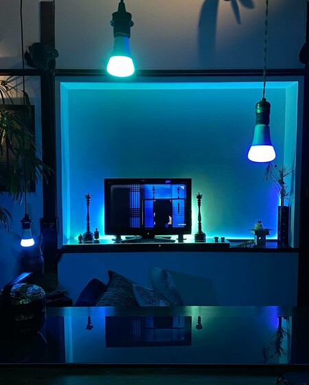 image by yukikookuno containing light, room, blue, dark, lamp