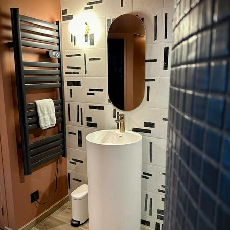 Jersey - Miroir ovale en métal 35x80cm