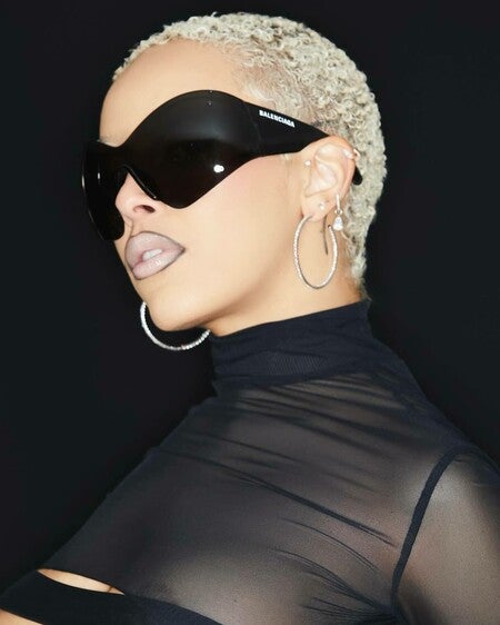 Metal Mohawk with Black and White Diamond Pavé Hoop Earring Metal Mohawk with Black and White Diamond Pavé Hoop Earring