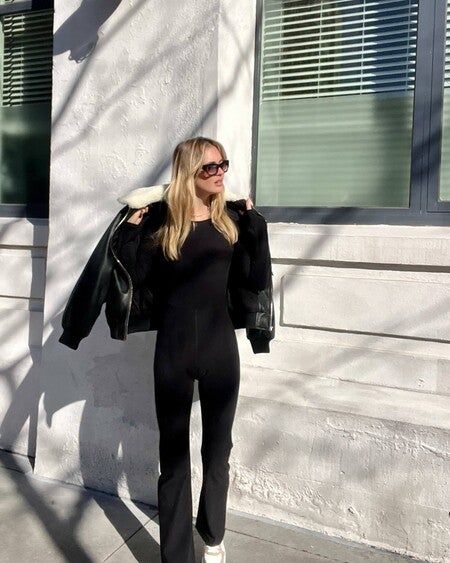 Alosoft Melody Full Length Bootcut Onesie - Black | Alo Yoga