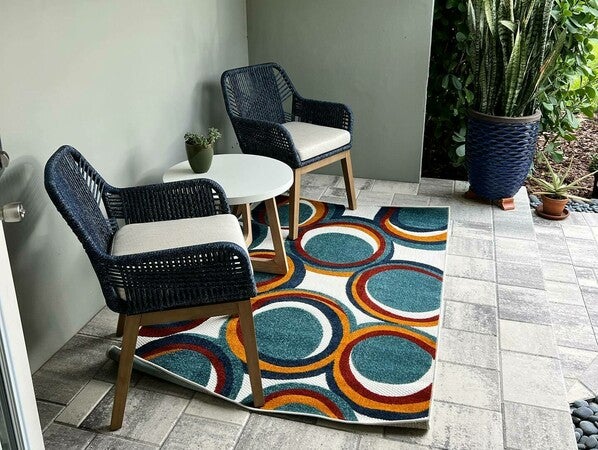 Tessere Natural Light Wood Blue Outdoor Arm Chair | Rooms to Go