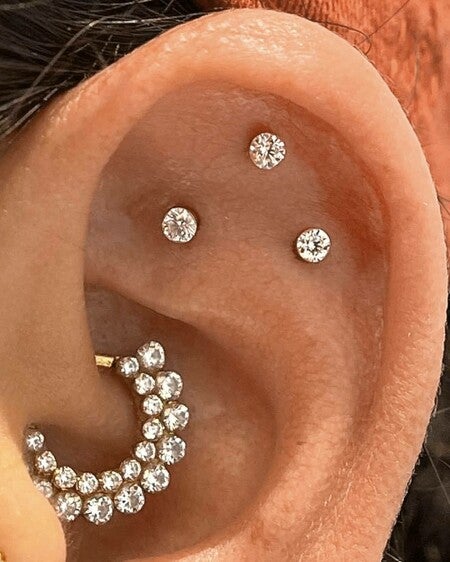 国内発| MARIA TASH Invisible Set Diamond 2mm シングルピアス Invisible Set Diamond Threaded Stud Earring White Gold 2mm