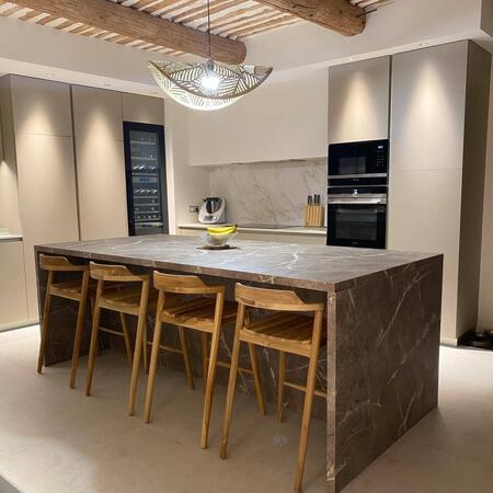 Joko - Lot de 2 chaises de bar en teck H65cm