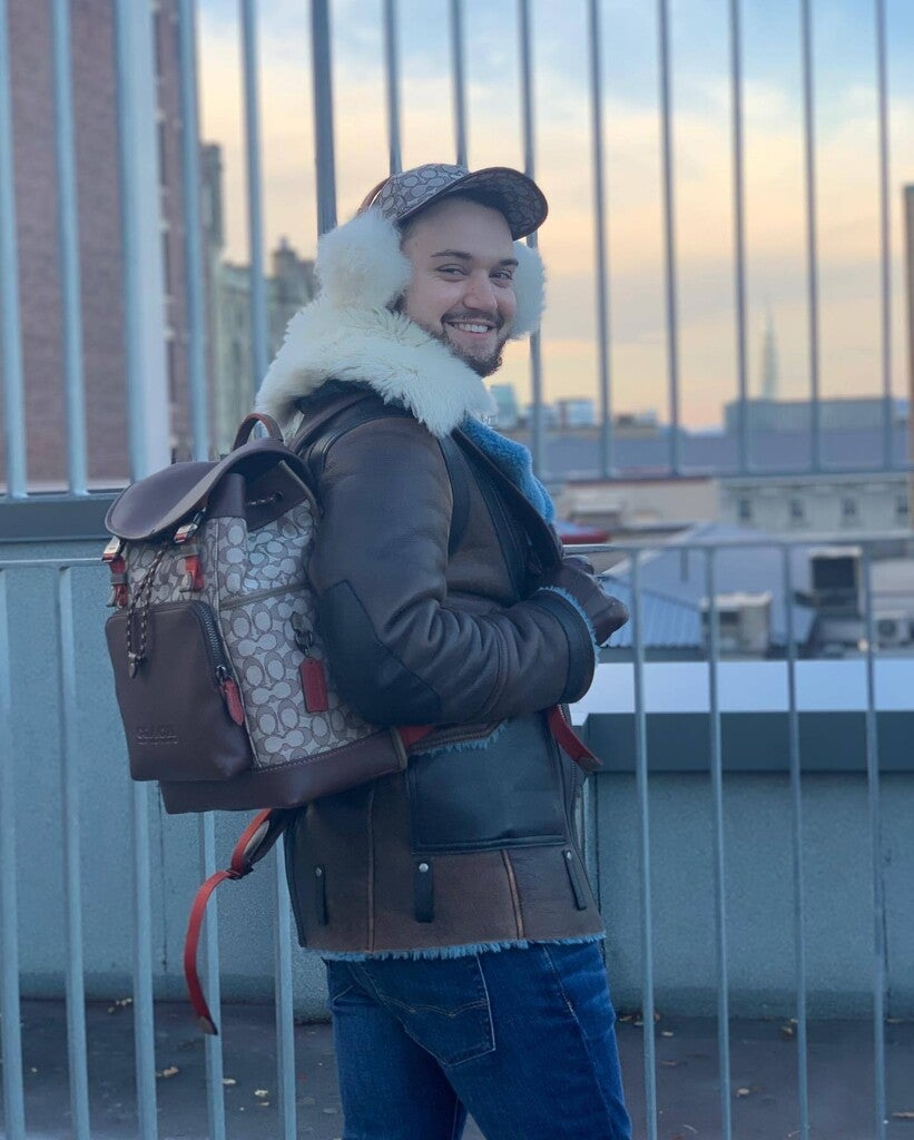 COACH® | League Flap Backpack In Signature Jacquard