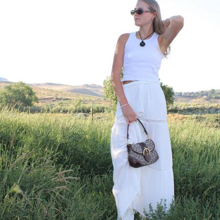 ★OTZ SHOES★ Malibu Glossy Shoulder Bag FLOTFA1B04 Lug Puffer Crossbody with Logo Strap - Moonwalk - QVC.com