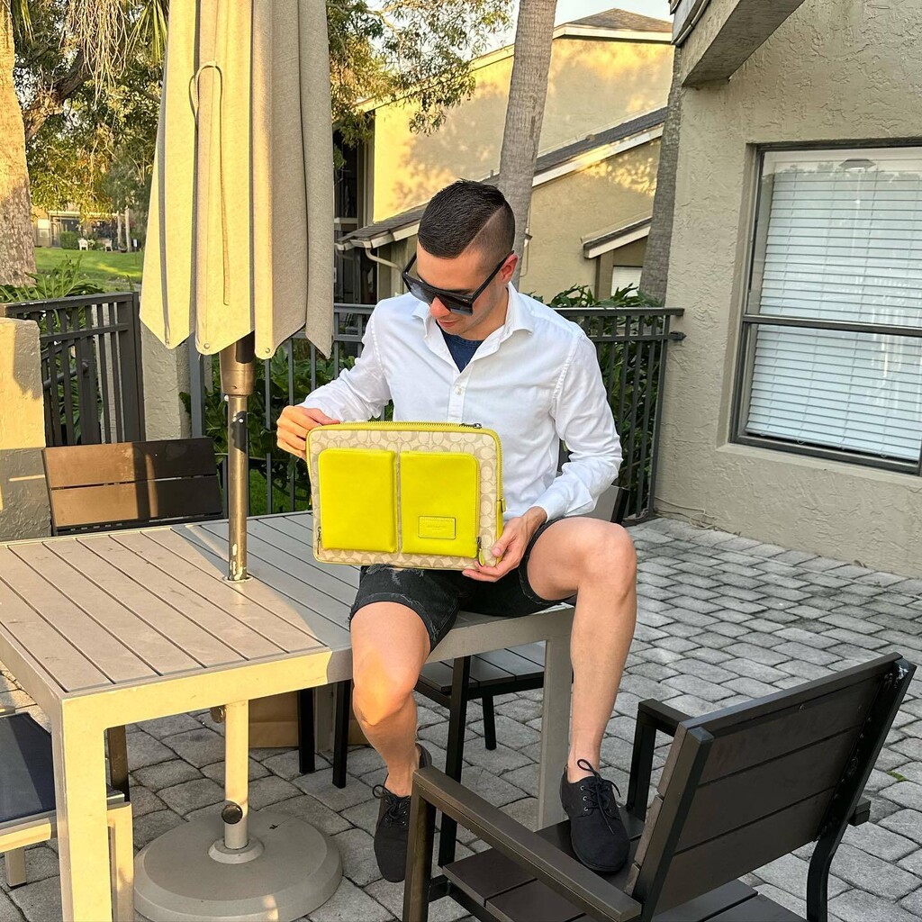 COACH® Outlet | Utility Laptop Case In Colorblock Signature Canvas