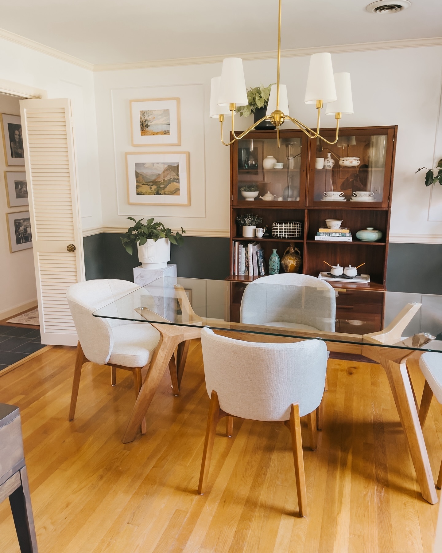 ID Century odern 71' Farhouse Ash Wood Rectangular Dining Table for 6 with Geoetric Design Table Legs - Dining Table, Furniture