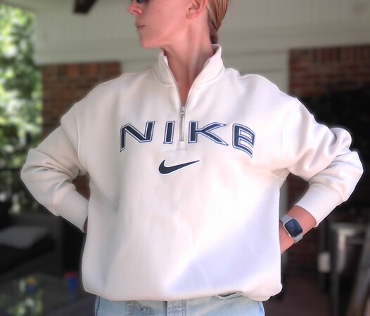 white nike half zip women's