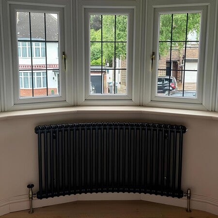 Nordic Oslo, Column Curved Bay Window Radiator, Custom Colour