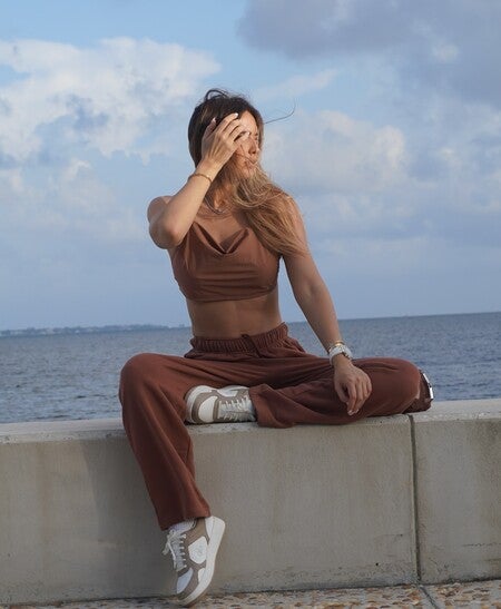 Cropped Megastar Tank - Chestnut