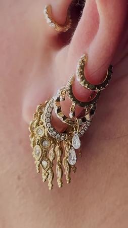 2mm Diamond Princess Hoop Earring | MARIA TASH