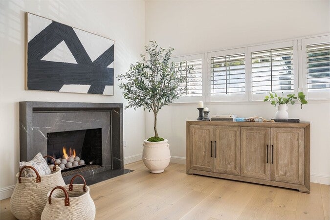 Natural seagrass frame in a coil weave design with hand-wrapped