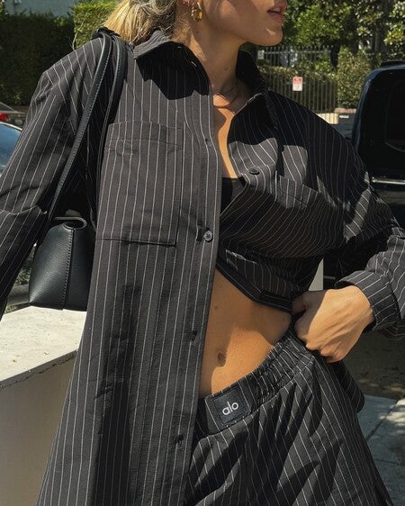 Pinstripe Daylight Boxer Short - Mushroom/Ivory